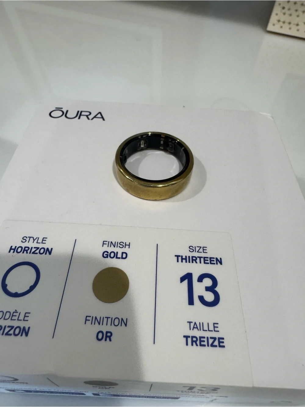 Oura Gold Horizon Smart Ring (Size 13)